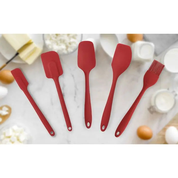 Mrs. Andeson's Baking Silicone Slim Spatula, Red, 10in HIC