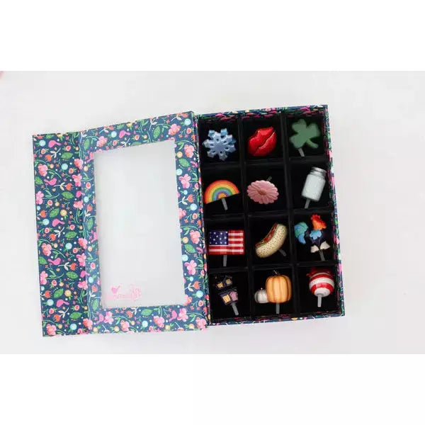 Nora Fleming Platter 12 Spot Floral Keepsake Box - Browns Kitchen