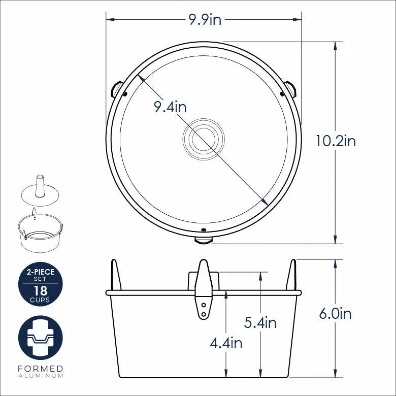 Nordic Ware Naturals® 2 Piece Angelfood Pan with Removable Cone Nordic Ware