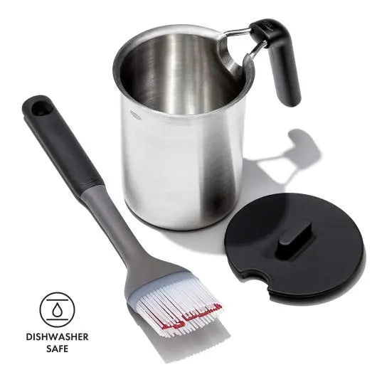 Oxo Grilling Pot & Brush Set Outdoor Grill Accessories Browns Kitchen