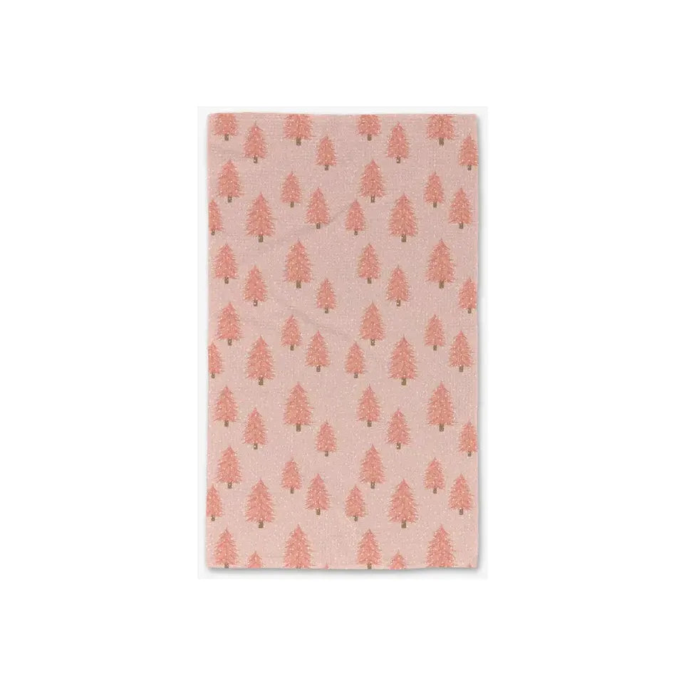 Pink Christmas Geometry Luxe Hand Towel