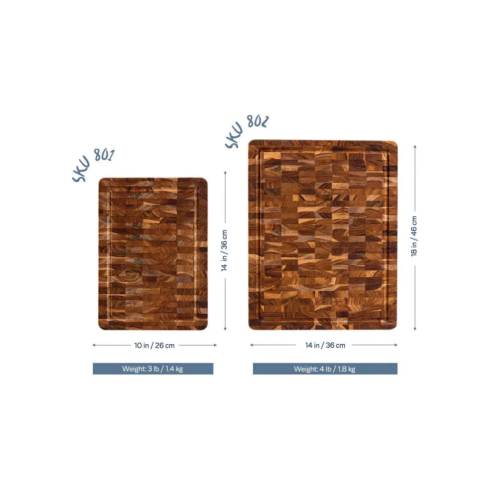 Proteak End Grain Reversible Board 14 x 10 x 1 PROTEAK
