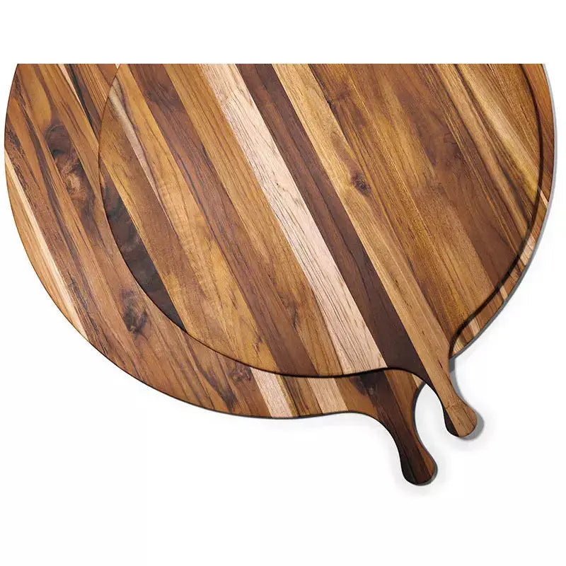 Proteak Large Round Serving Board with Handle 33 x 28 PROTEAK