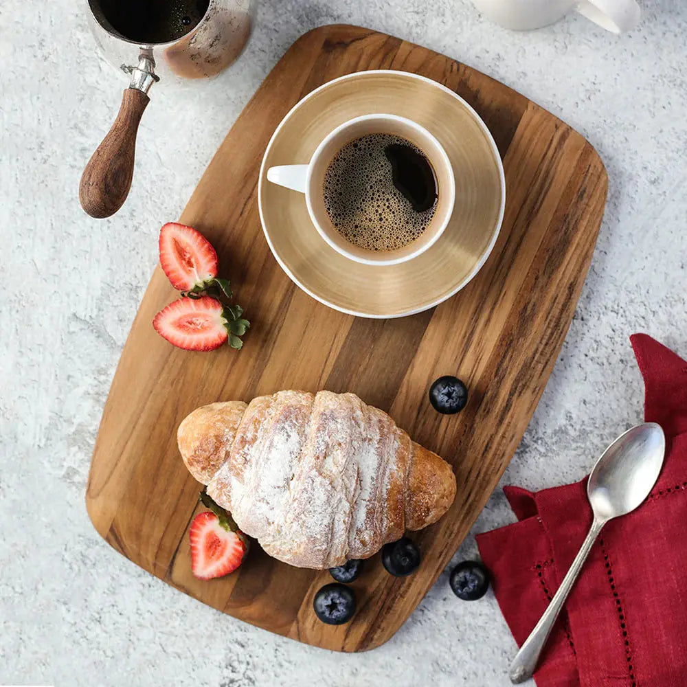 Proteak Rounded Edges Serving Board, 12 x 8 x 0.55 in Cutting Boards Browns Kitchen