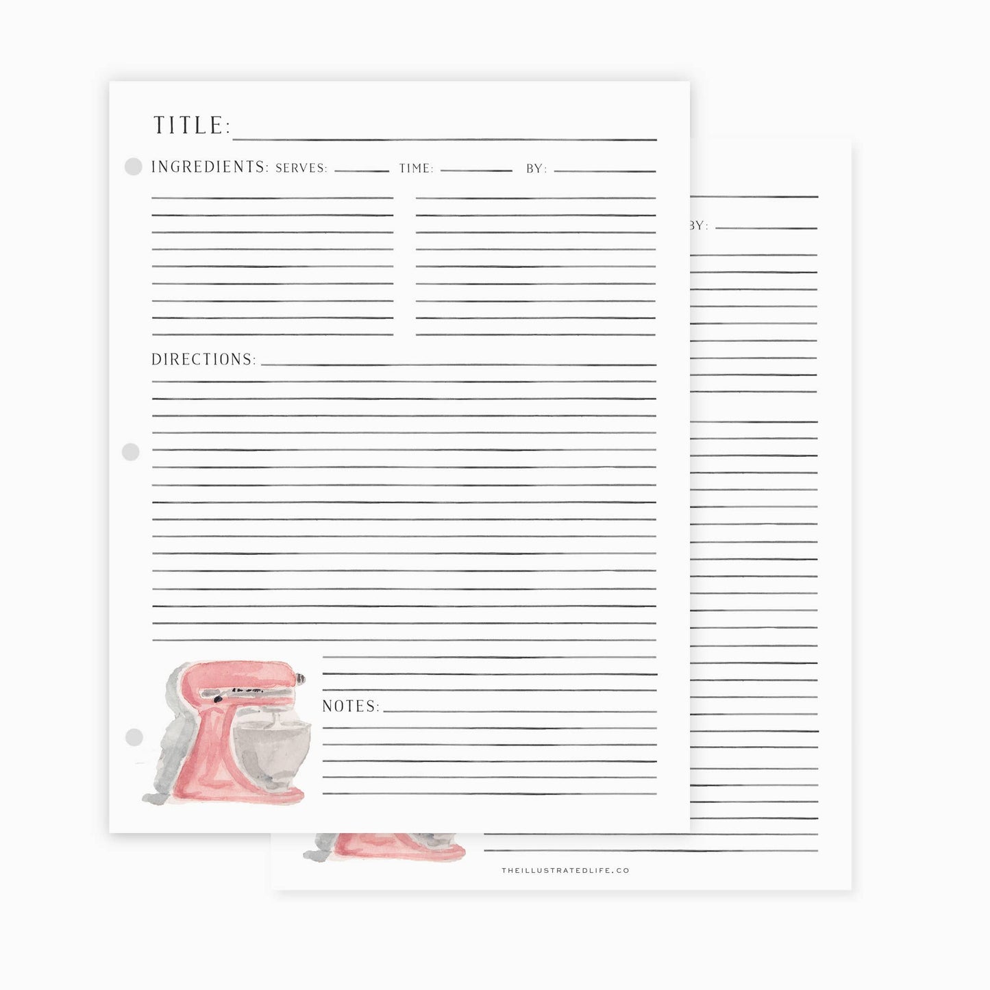 Recipe Binder Filler Pages: Dutch Oven (Blue) Browns Kitchen