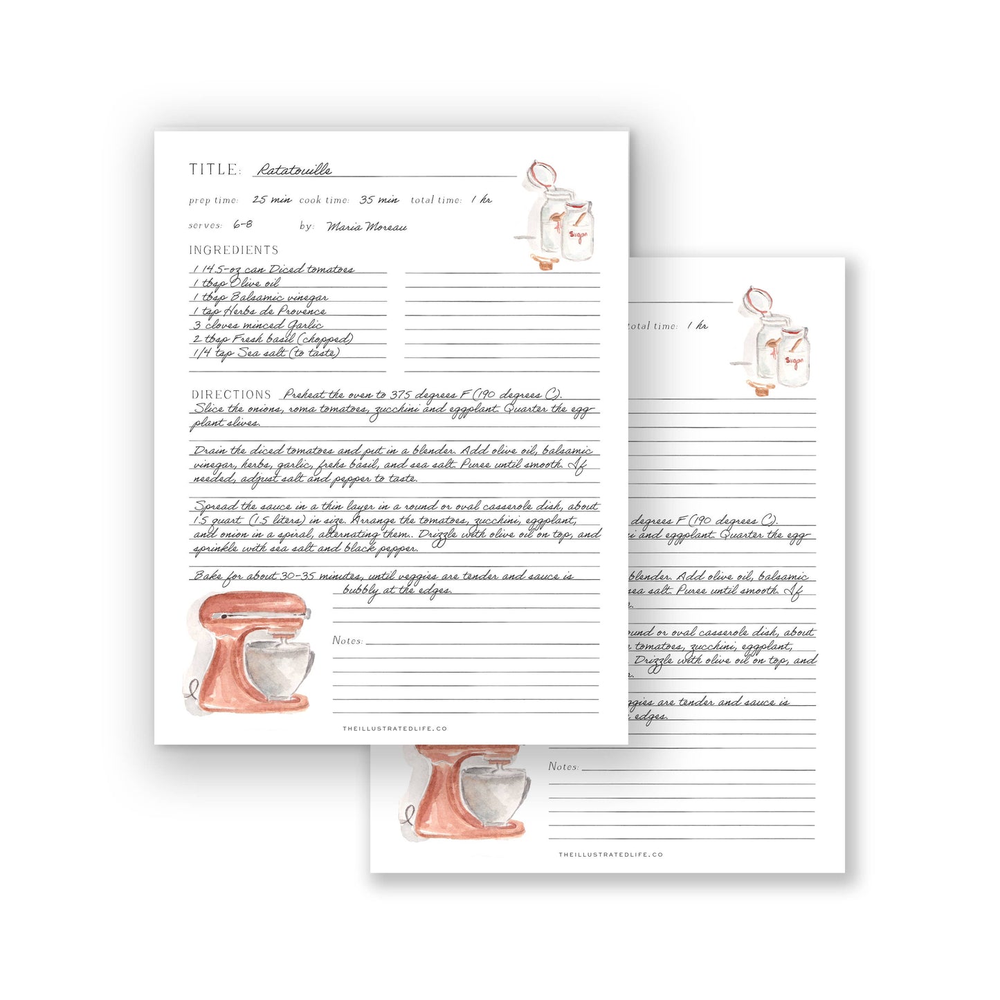 Recipe Binder Filler Pages: Dutch Oven (Blue) Browns Kitchen