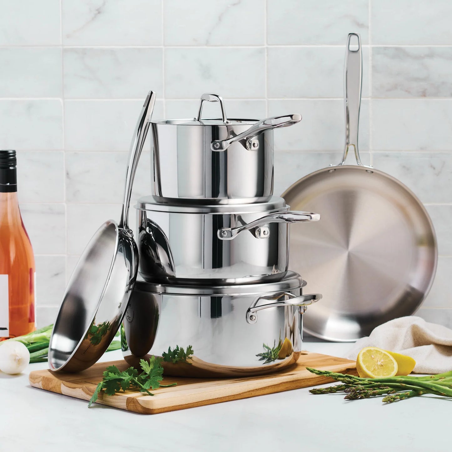Tramontina Signature Tri-Ply Clad Stainless Steel 8 Piece Cookware Set