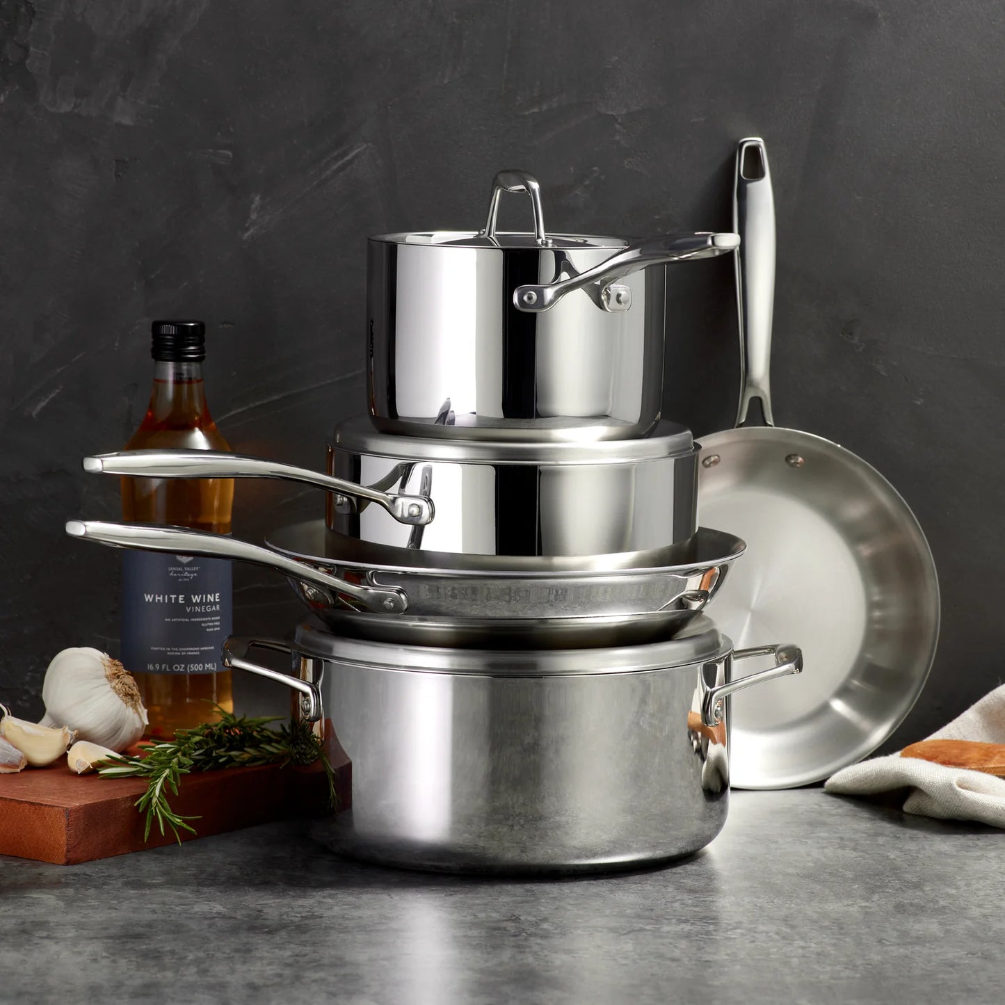 Tramontina Signature Tri-Ply Clad Stainless Steel 8 Piece Cookware Set