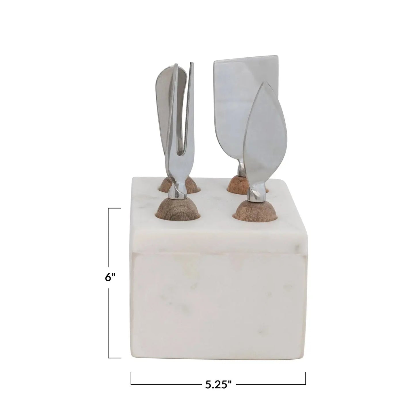 Stainless Steel Cheese Server with Marble Base CREATIVE CO-OP