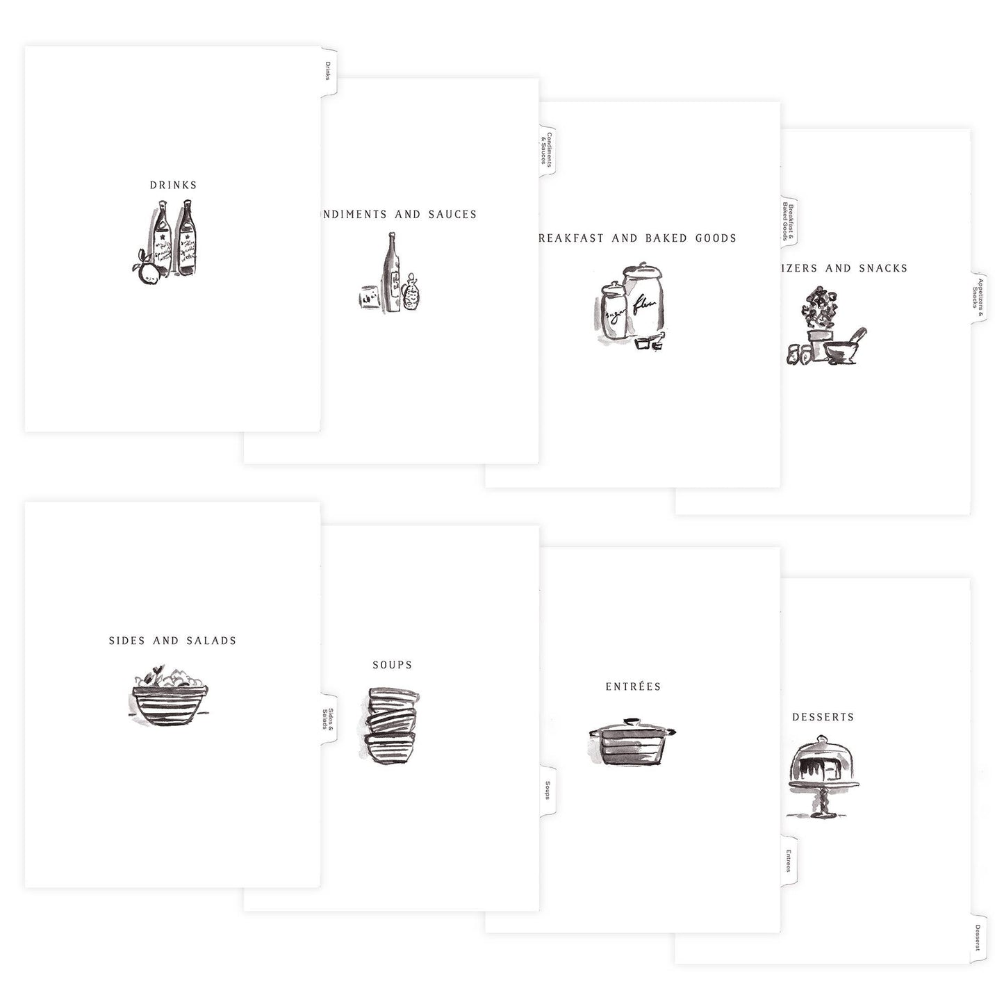 Recipe Binder Index Tab Dividers: Multi / Standard (8.5x11") Browns Kitchen