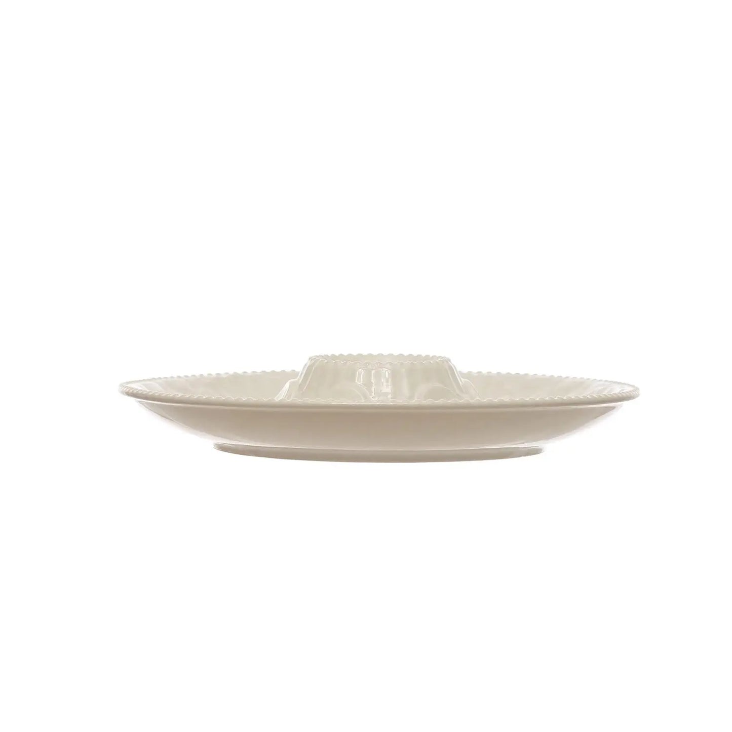 Stoneware Oyster Plate, Matte White Serveware Browns Kitchen