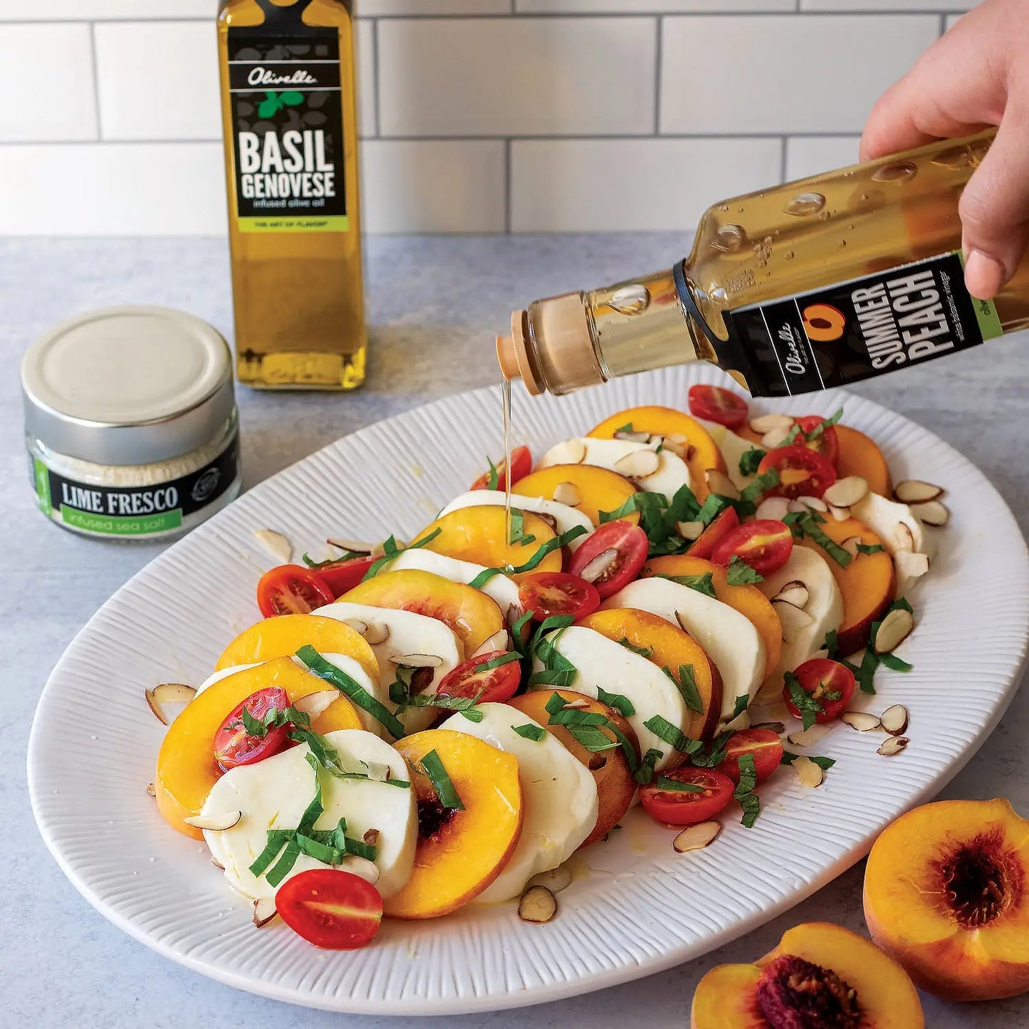 Summer Peach White Barrel Aged Balsamic Cooking Oils Browns Kitchen