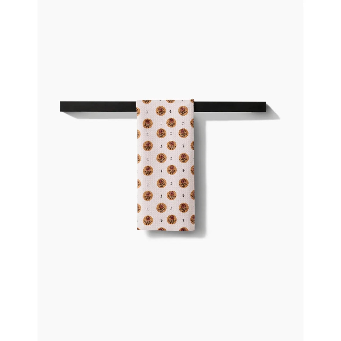 Artisanal Floral Cream Geometry Tea Towel