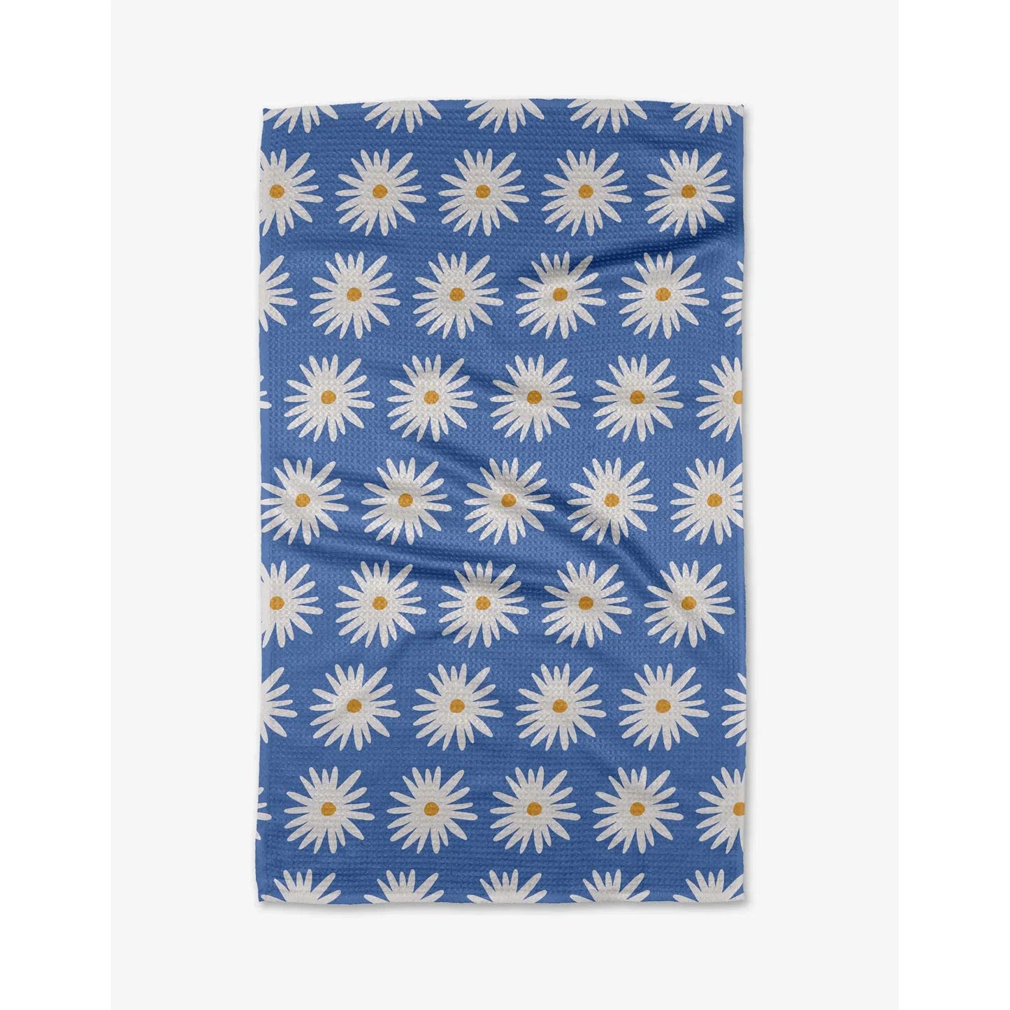 Blue Daisies Geometry Kitchen Tea Towel