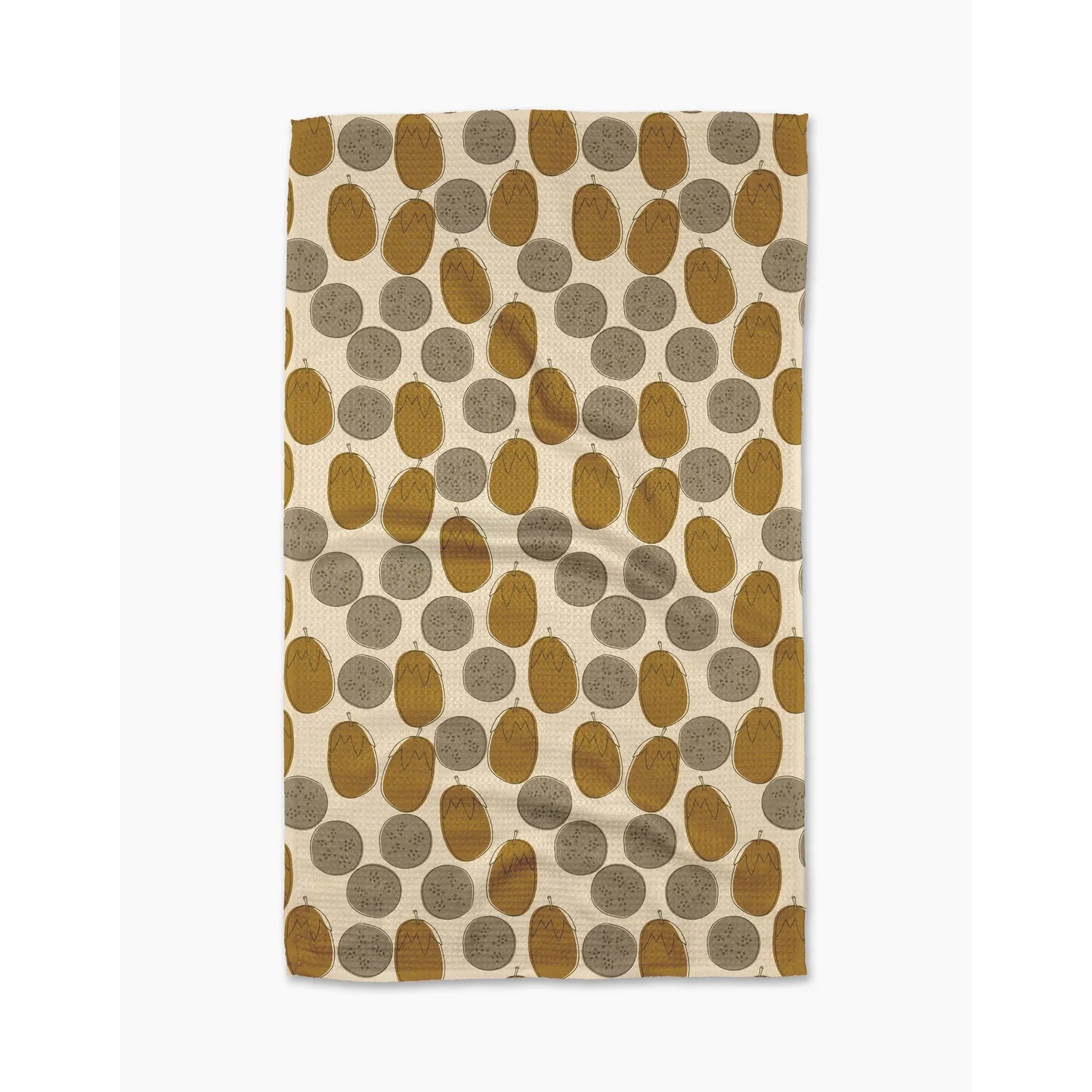 Eggplant Toss Geometry Kitchen Tea Towel