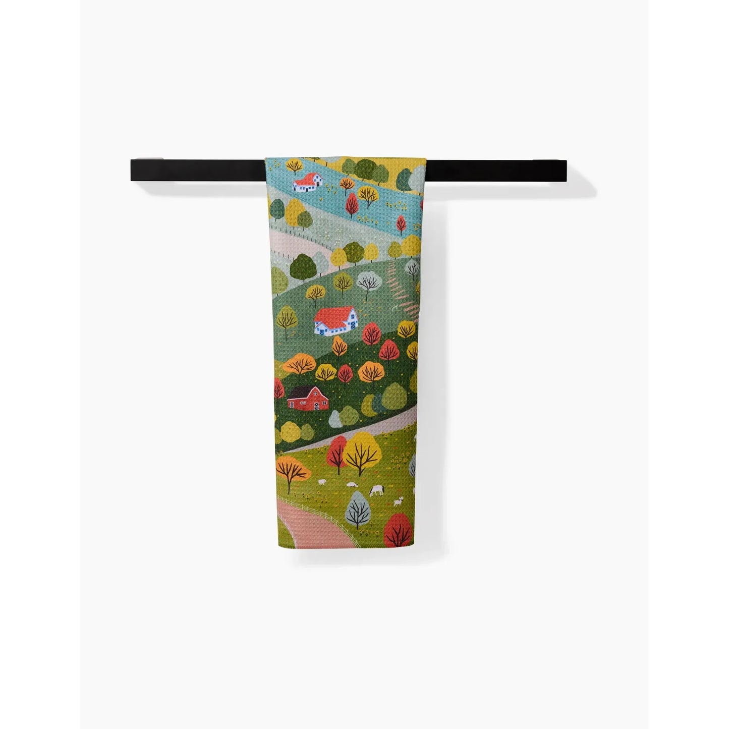 Fall Sunflower Cottage Geometry Tea Towel