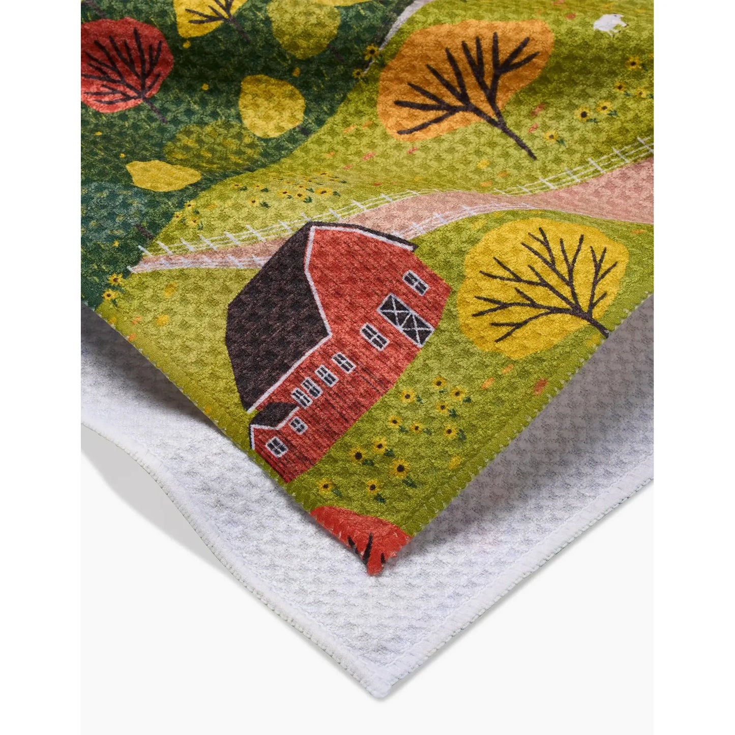 Fall Sunflower Cottage Geometry Tea Towel
