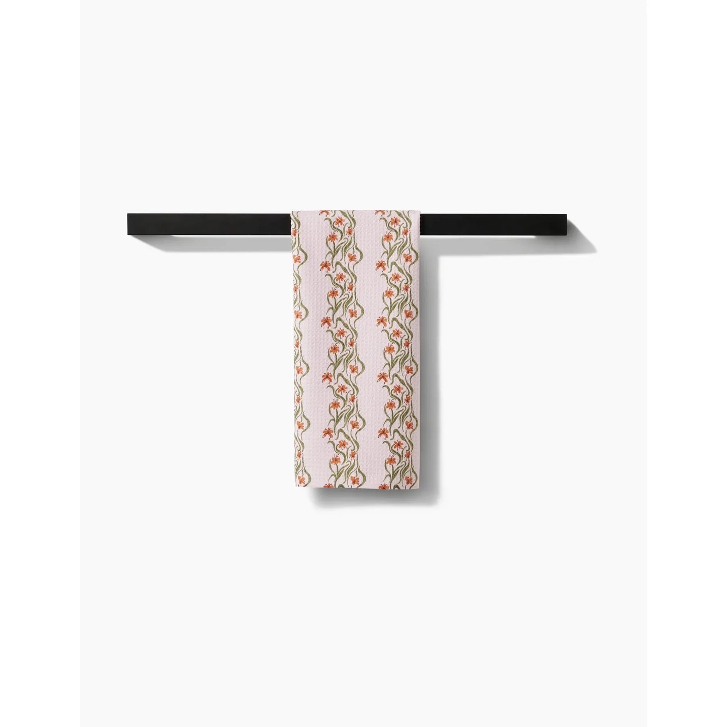 Fall Floral Stripes Geometry Tea Towel