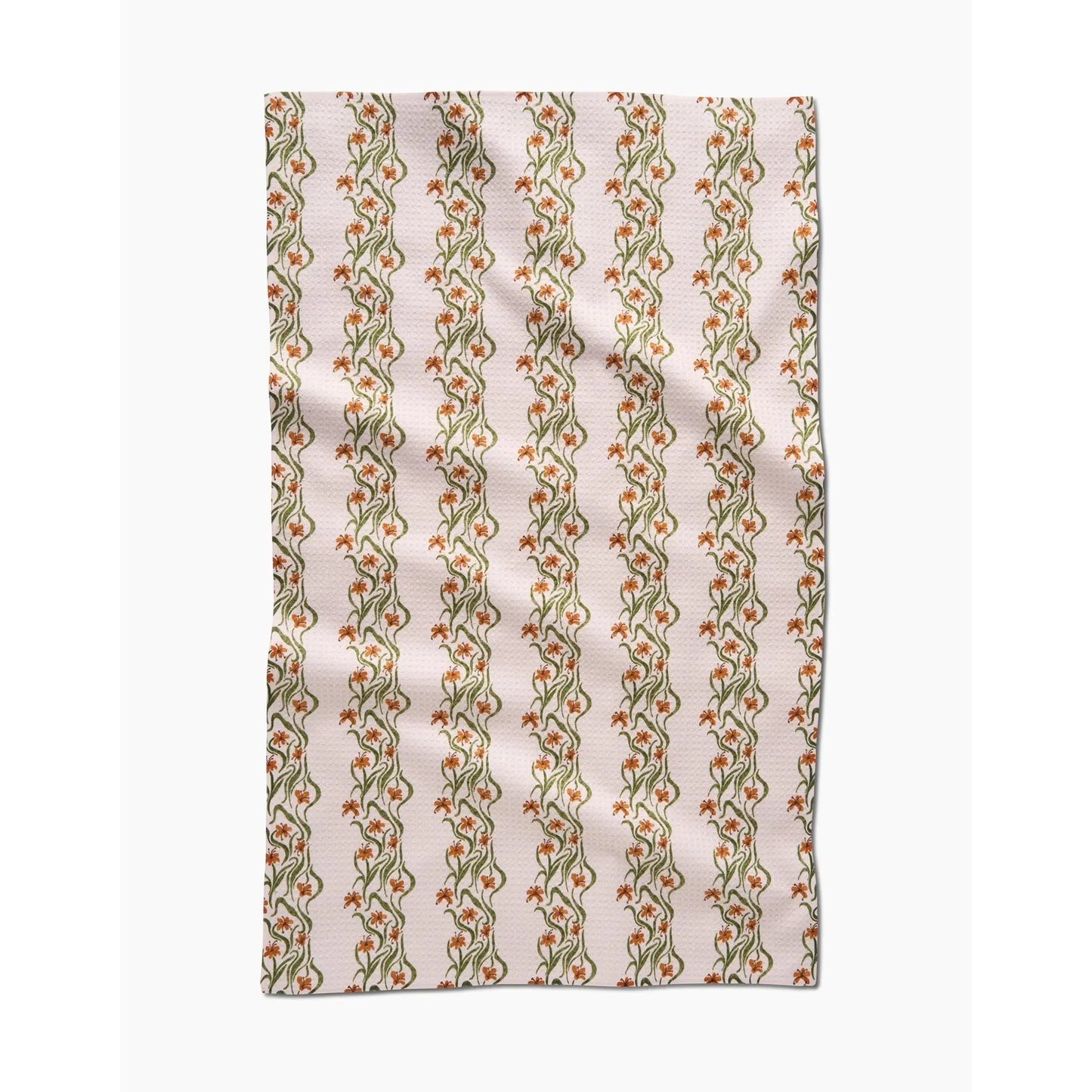 Fall Floral Stripes Geometry Tea Towel