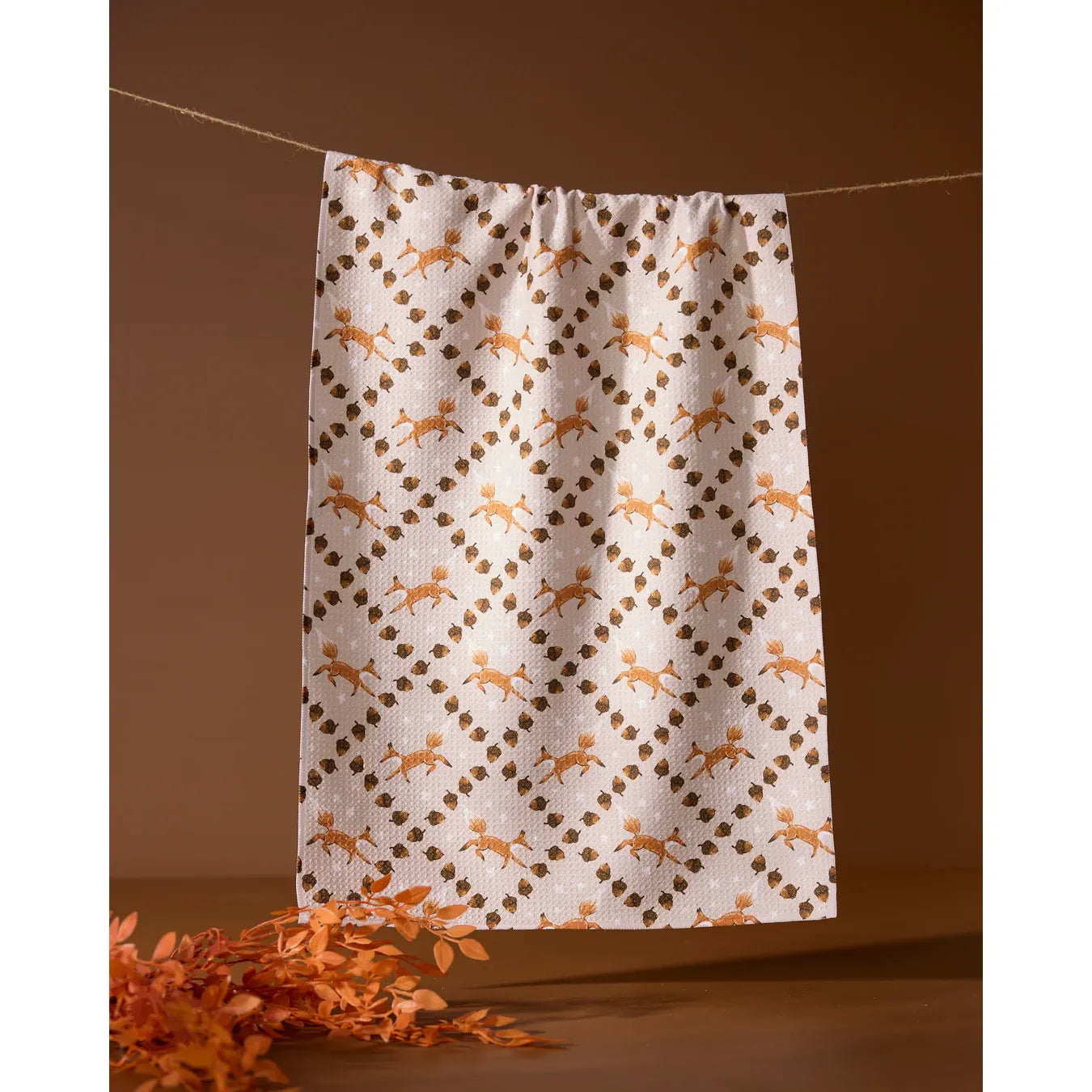 Foxes and Twinkles Geometry Tea Towel