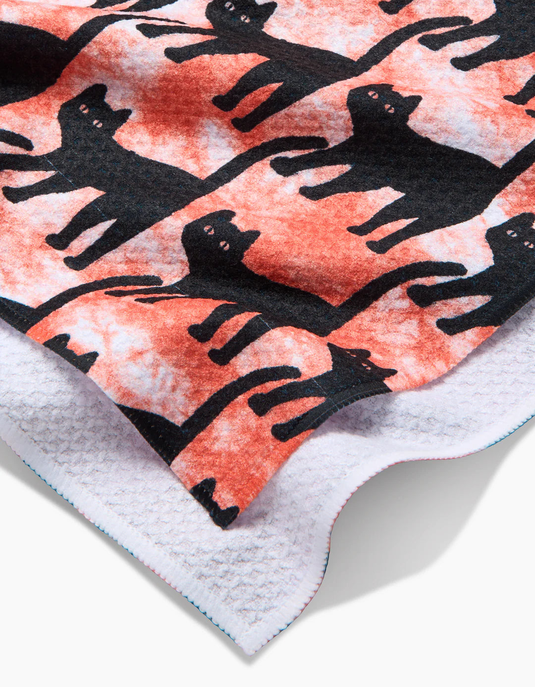 Halloweeny Cats Geometry Tea Towel