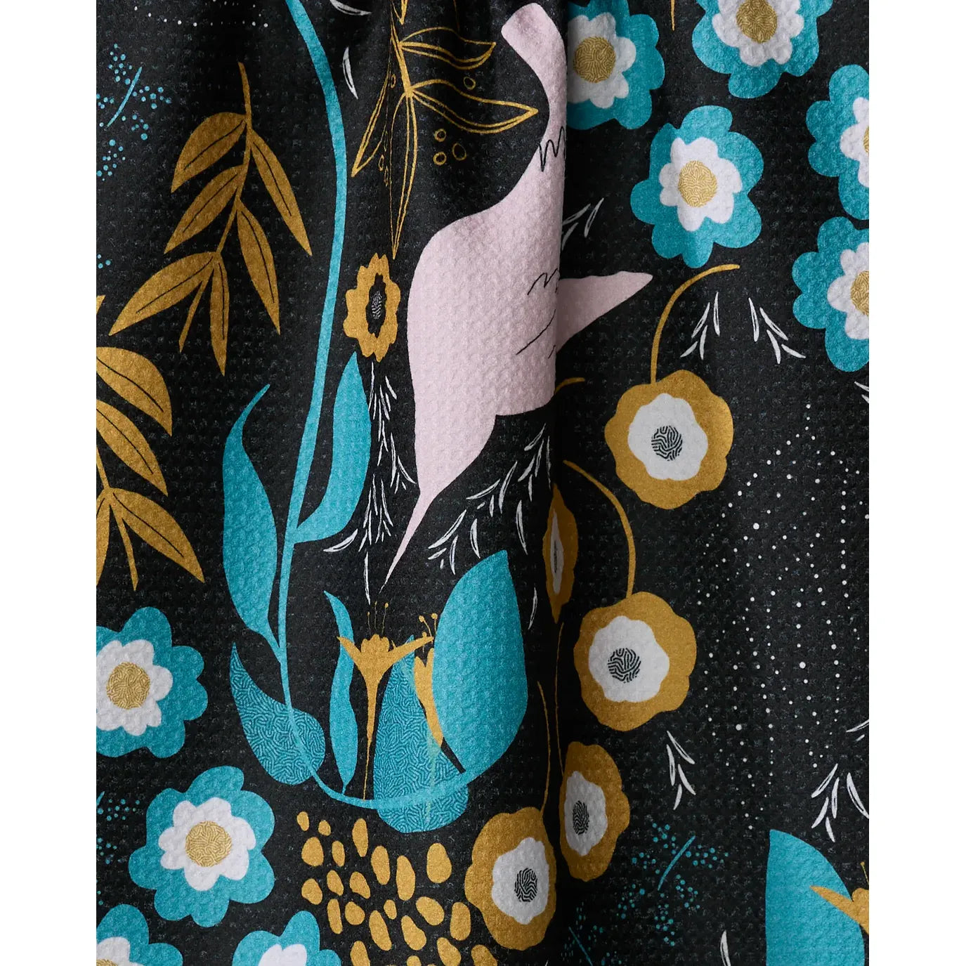 Hummingbird Petals Geometry Tea Towel