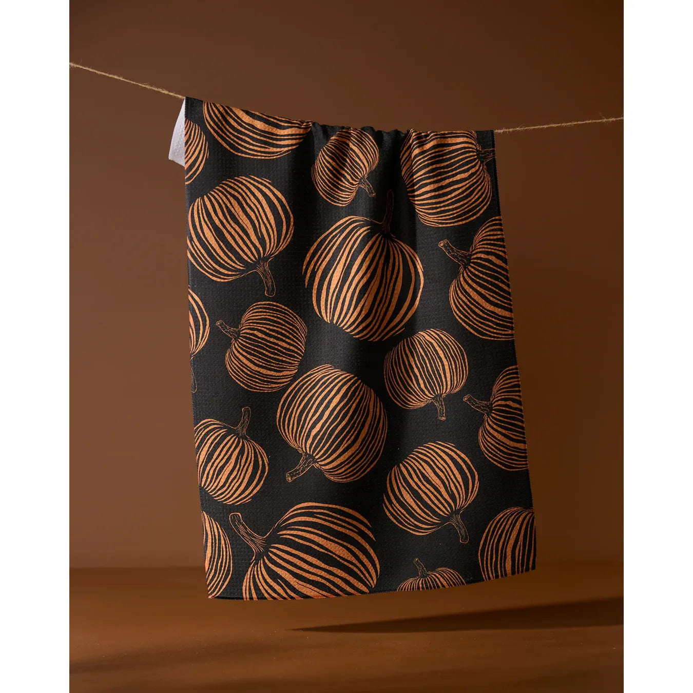 Pumpkin Noir Geometry Tea Towel