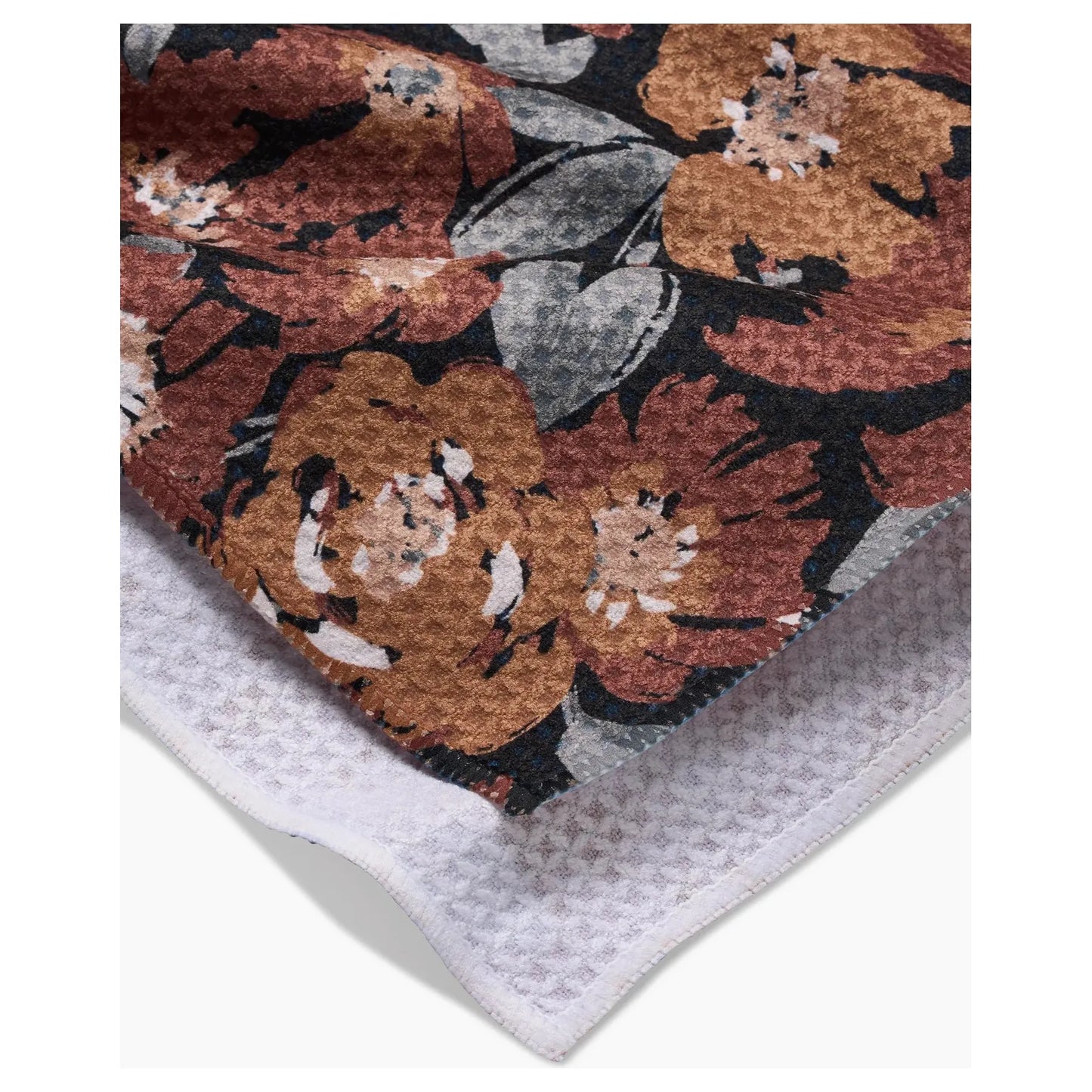 Vintage Floral Natural Geometry Tea Towel