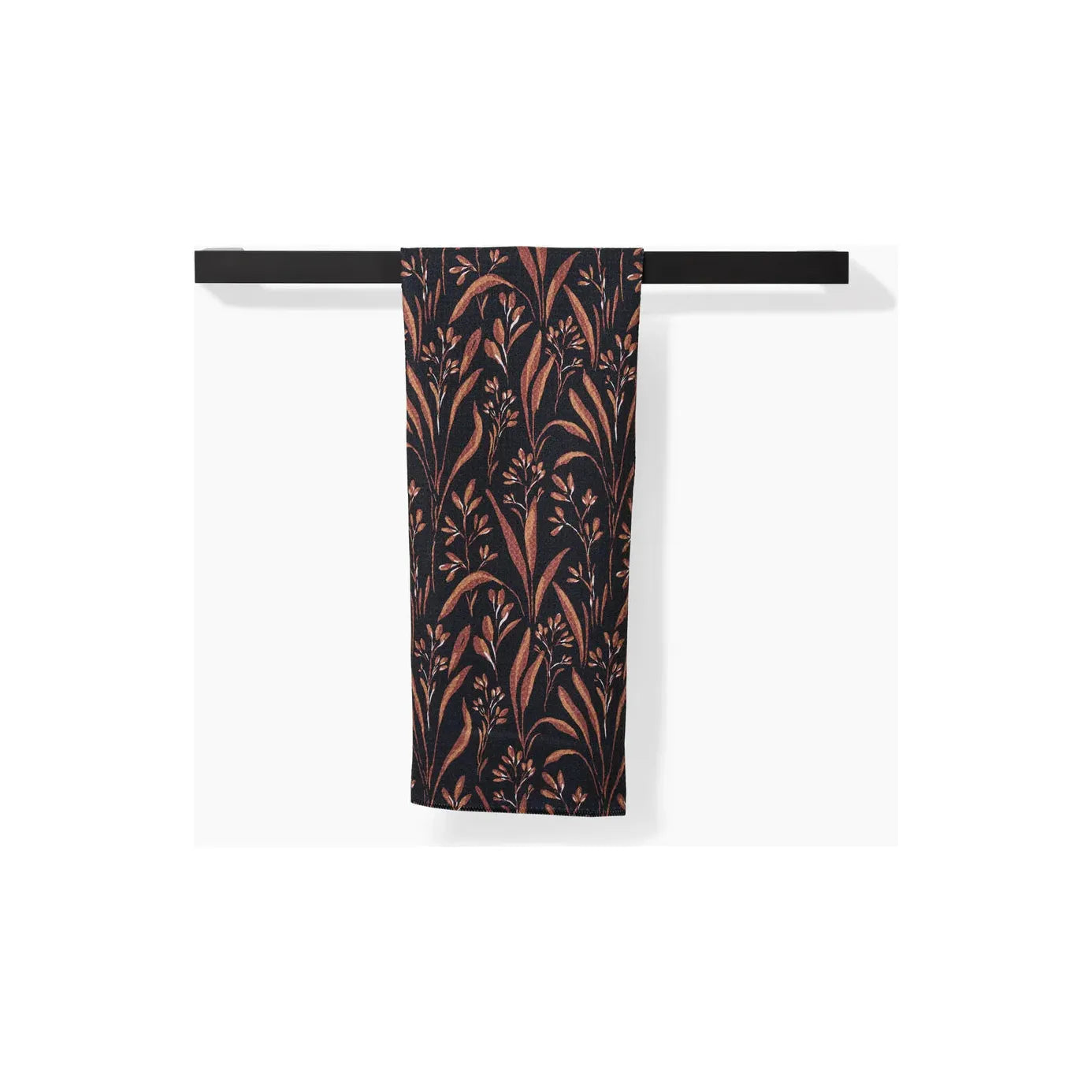 Vintage Grass Black Geometry Tea Towel