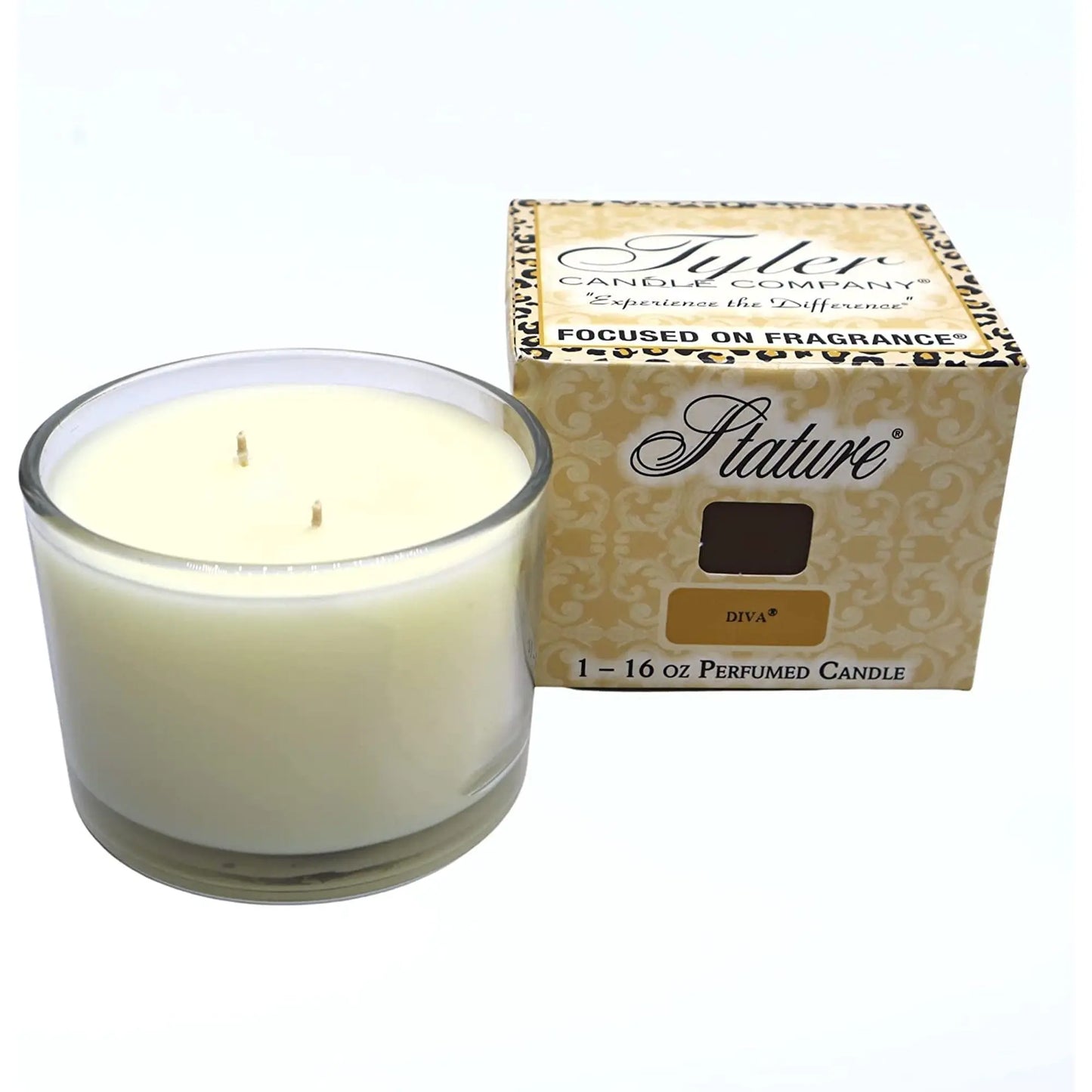 Tyler Candle Company "Diva" Stature Clear 16oz TYLER CANDLE COMPANY
