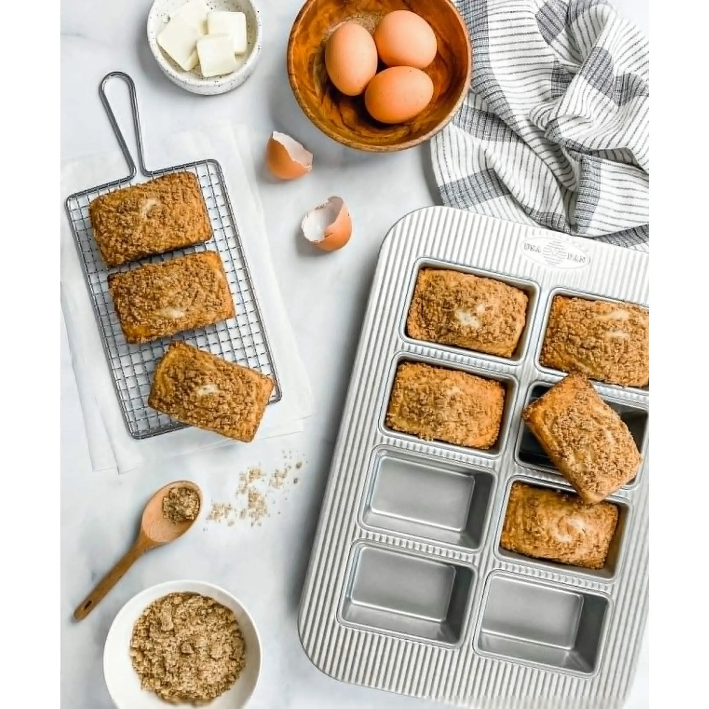 USA Pan Mini Bread Loaf Pan - 8 Loaves Bread & Loaf Pans Browns Kitchen