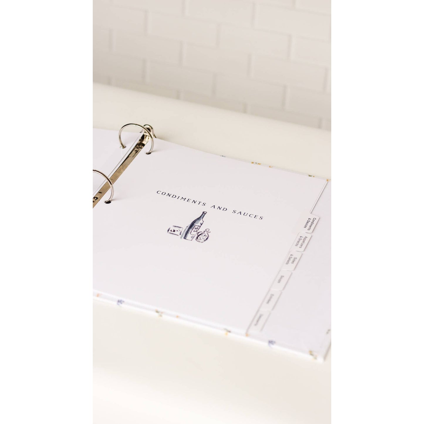 Recipe Binder Index Tab Dividers: Multi / Wide (9.125x11") Browns Kitchen