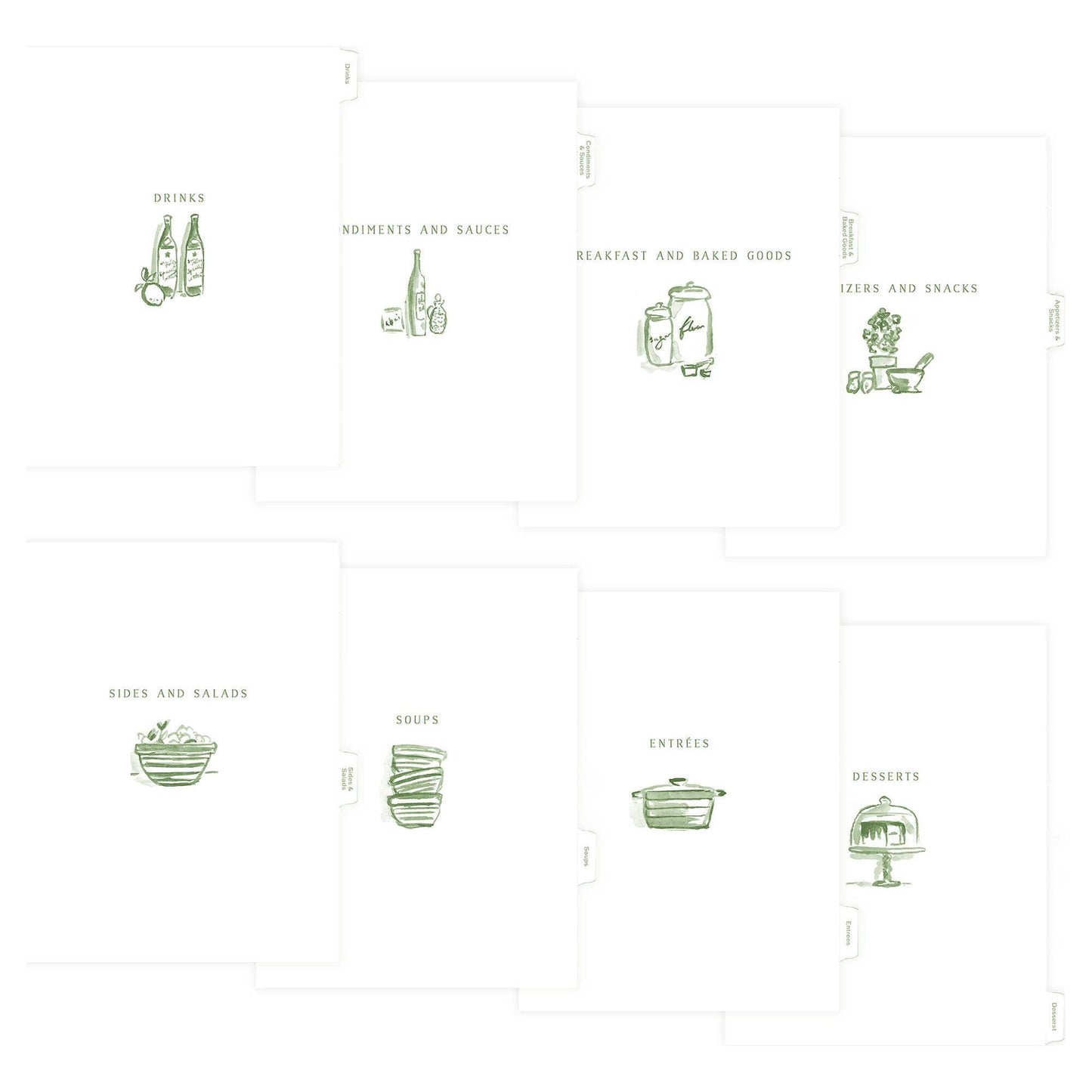 Recipe Binder Index Tab Dividers: Multi / Wide (9.125x11")  Browns Kitchen