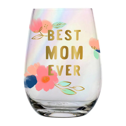 Wine Glass - Best Mom Ever Floral Drinkware Browns Kitchen