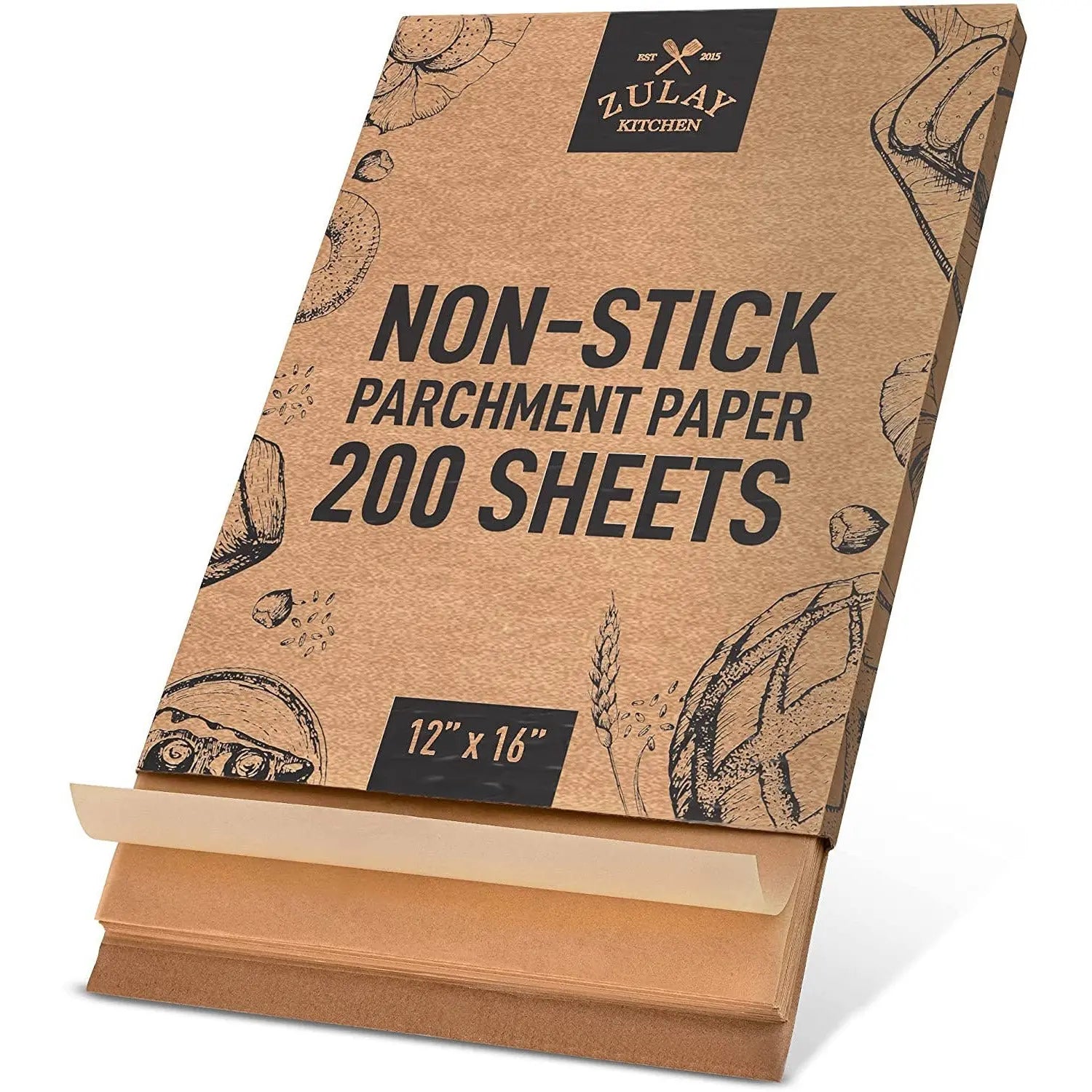 Zulay Kitchen 200 Pcs Parchment Paper Sheets - 12x16