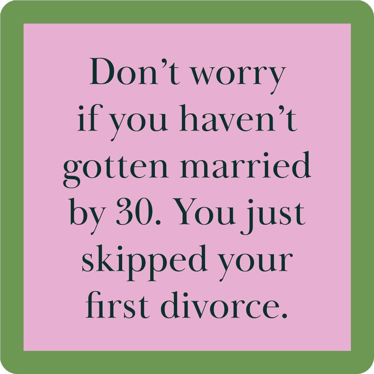 First Divorce Coaster | Funny Party Gift | Home Bar Decor