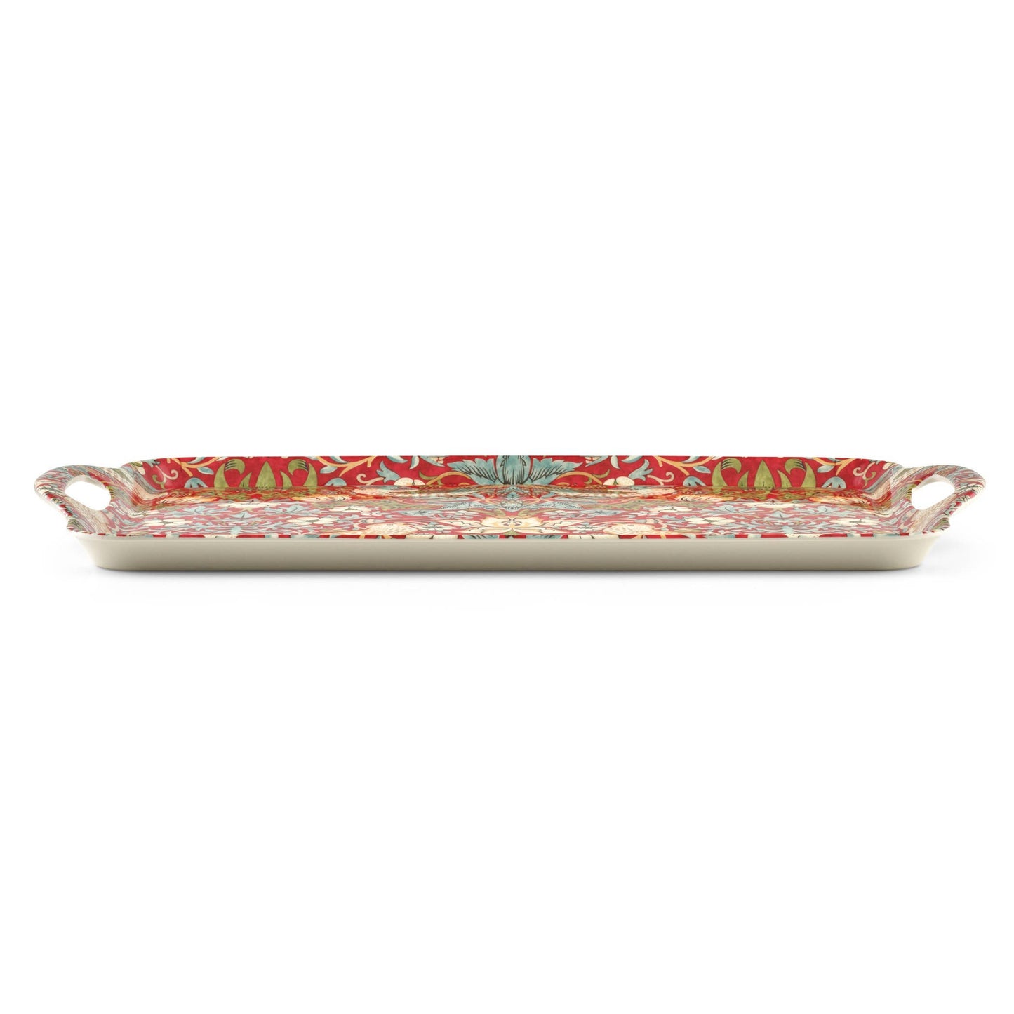 William Morris Strawberry Thief Large Melamine Tray - Red