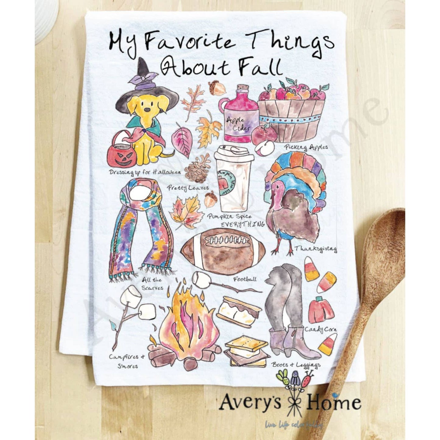 Favorite Things About Fall Kitchen Towel