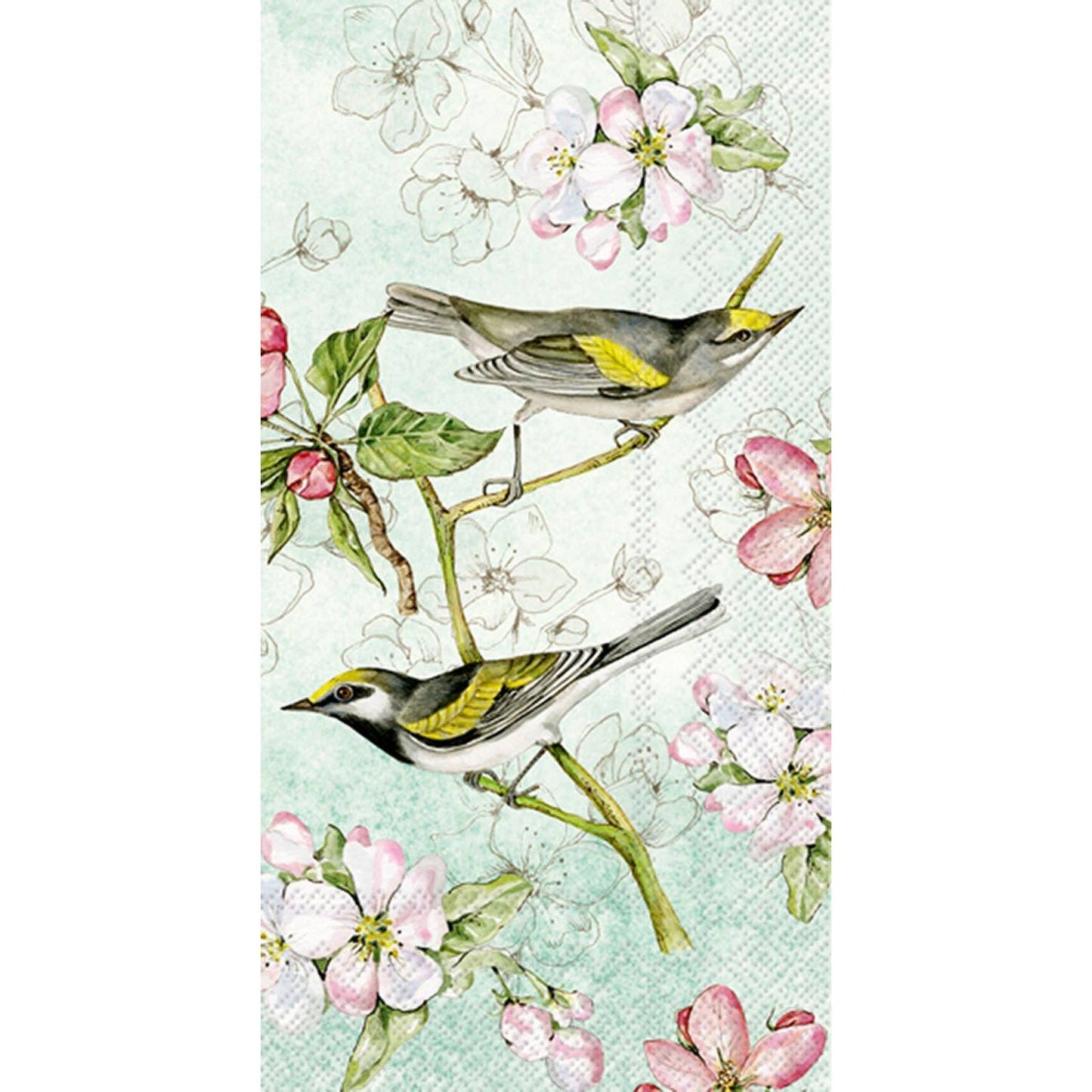 Paper Guest Towels 16 Count Birds Symphony Green Spring