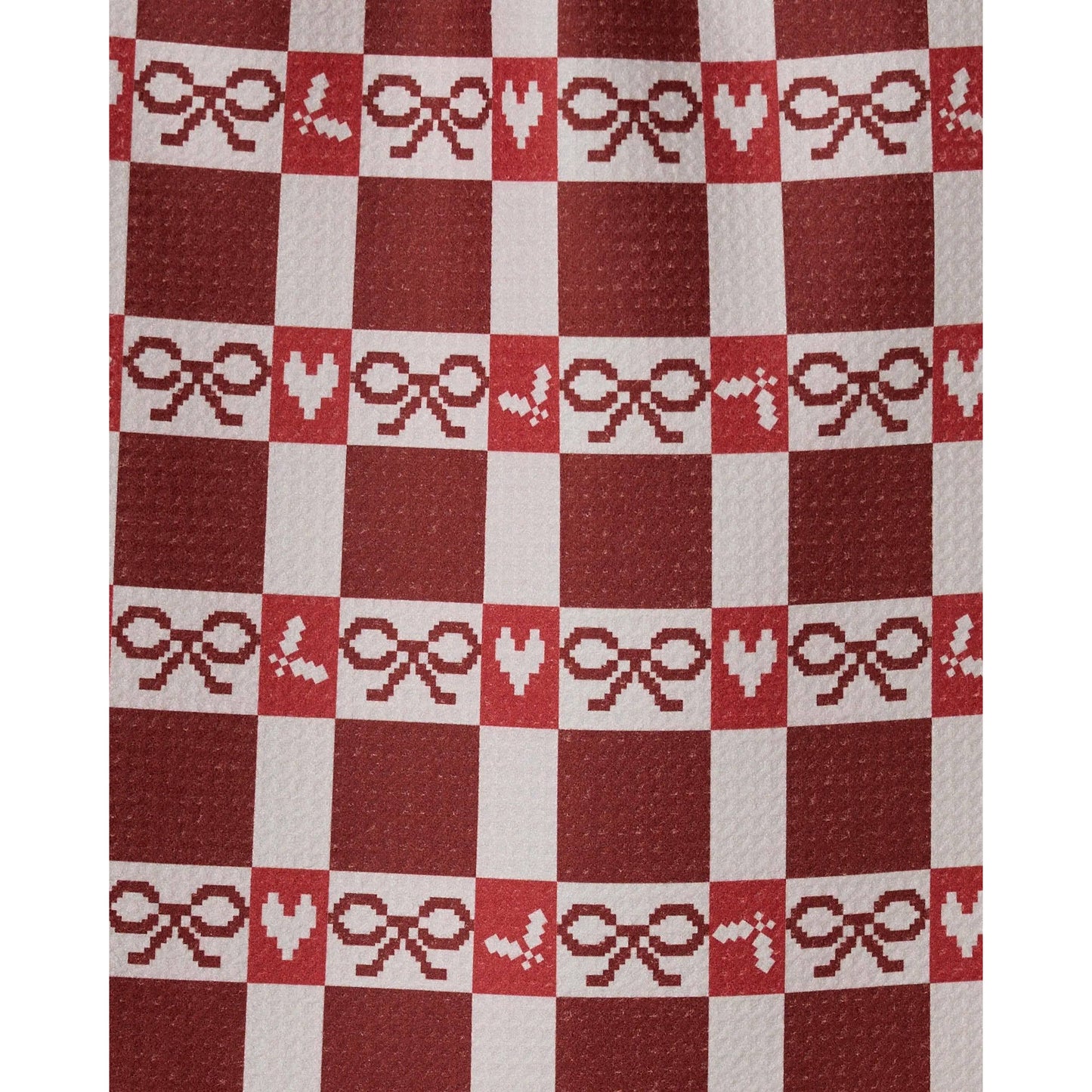 Mistletoe Gingham Geometry Bar Towel