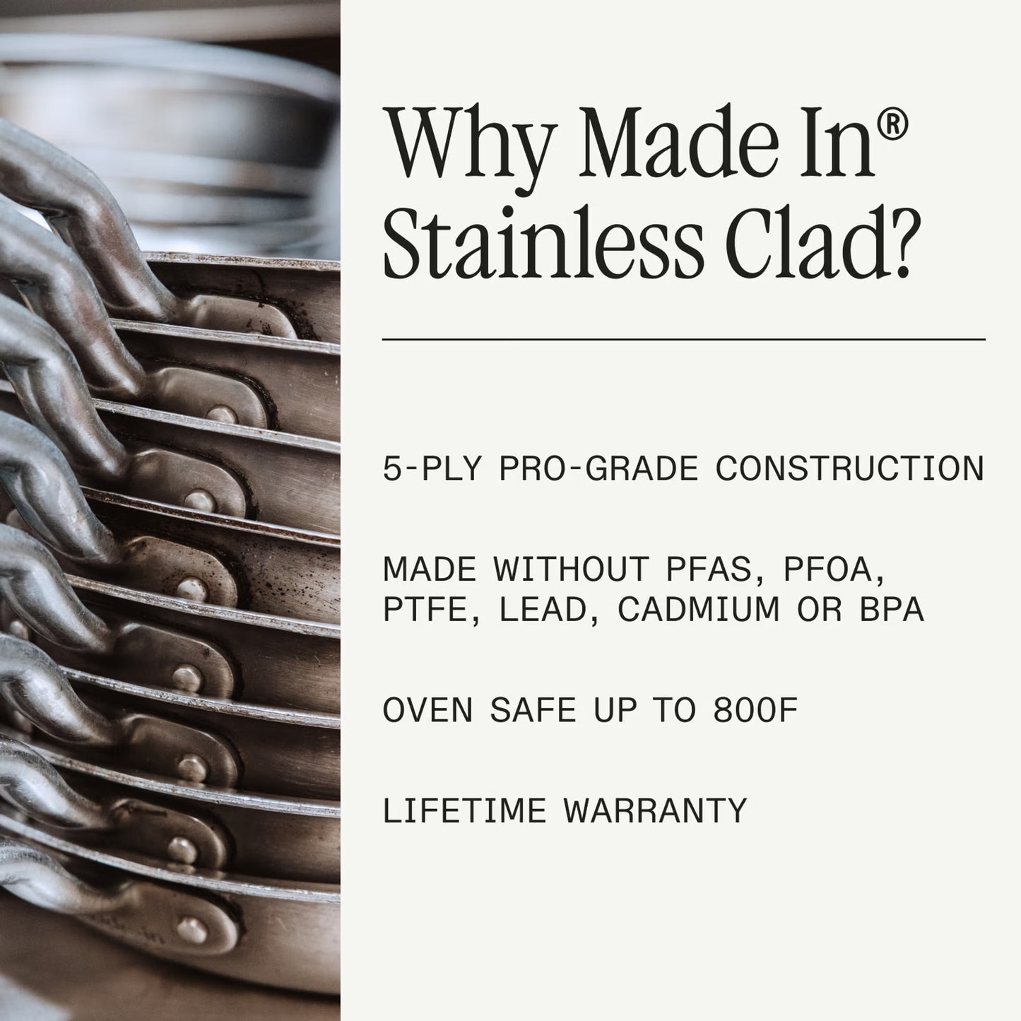 Made In 10-Piece Stainless Clad Cookware Set