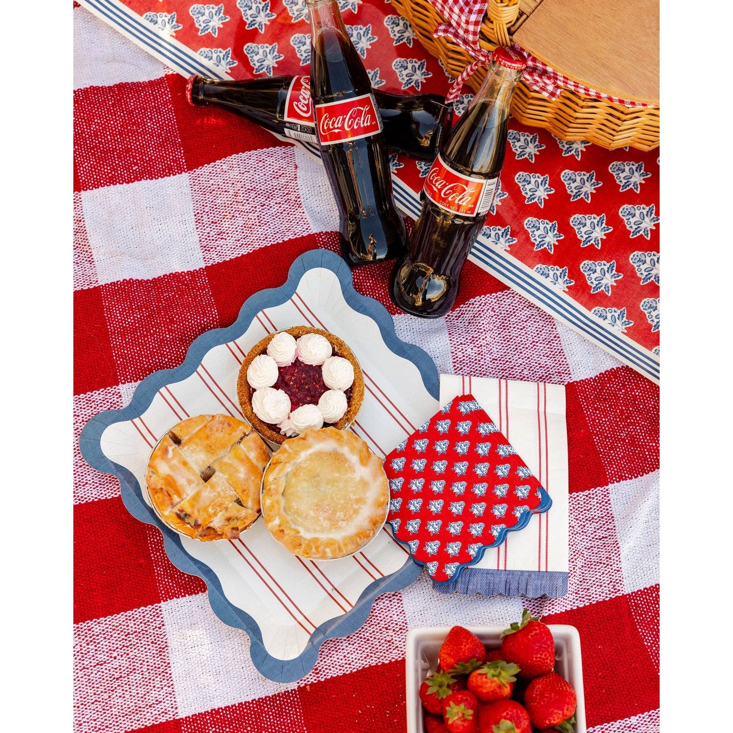 Red Striped Paper Dinner Napkin