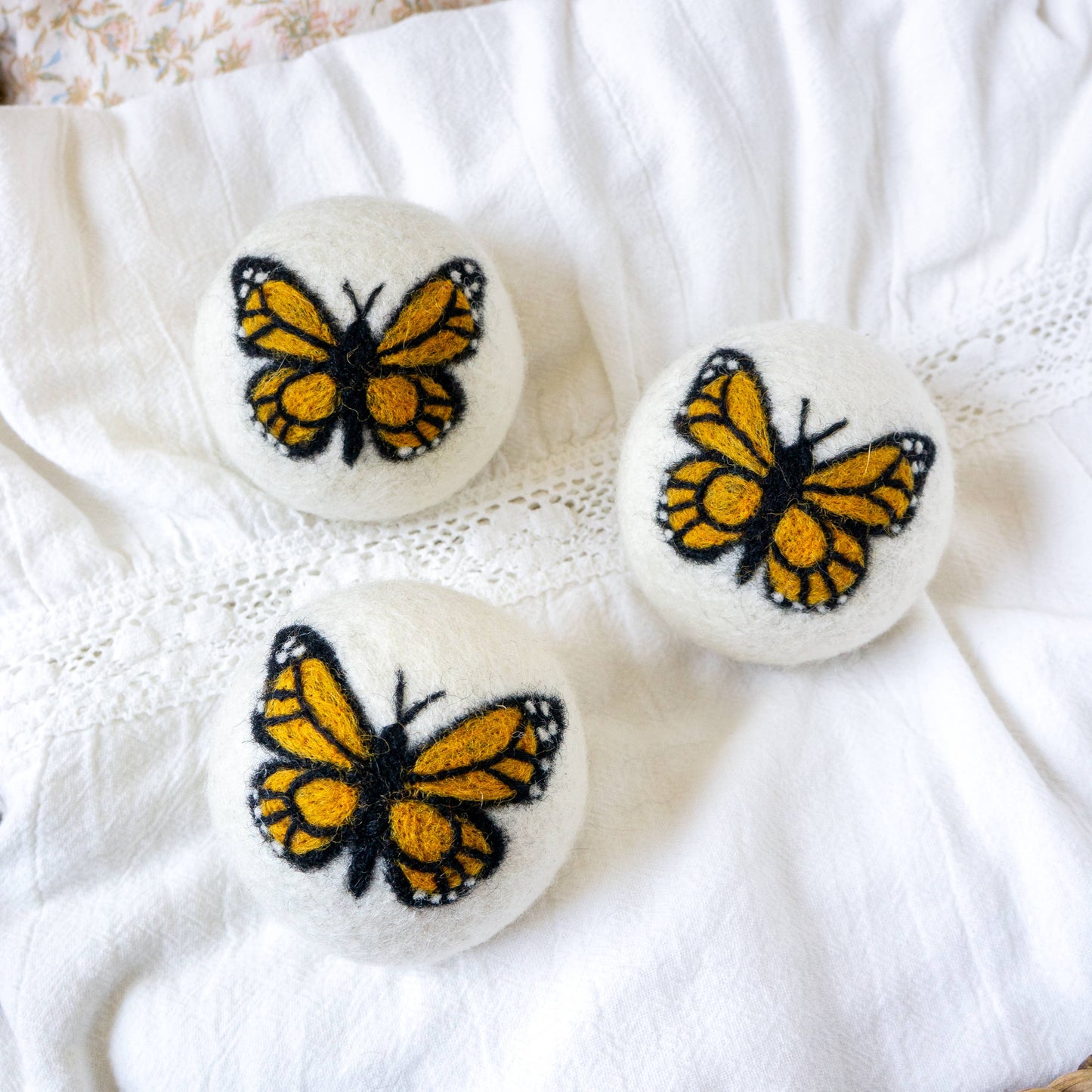 Monarch Butterfly Trio Eco Dryer Balls - Set of 3