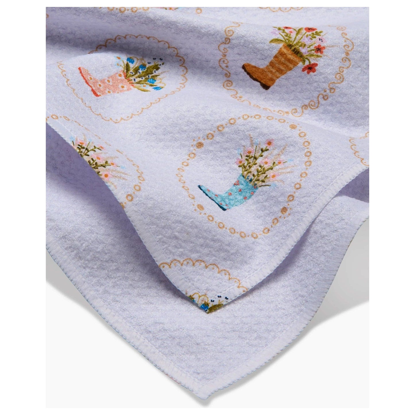 Rainboots in Bloom Tea Towel