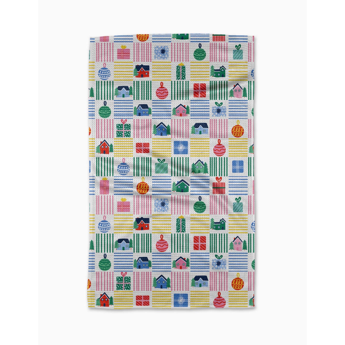 Holiday Checkered Geometry Tea Towel
