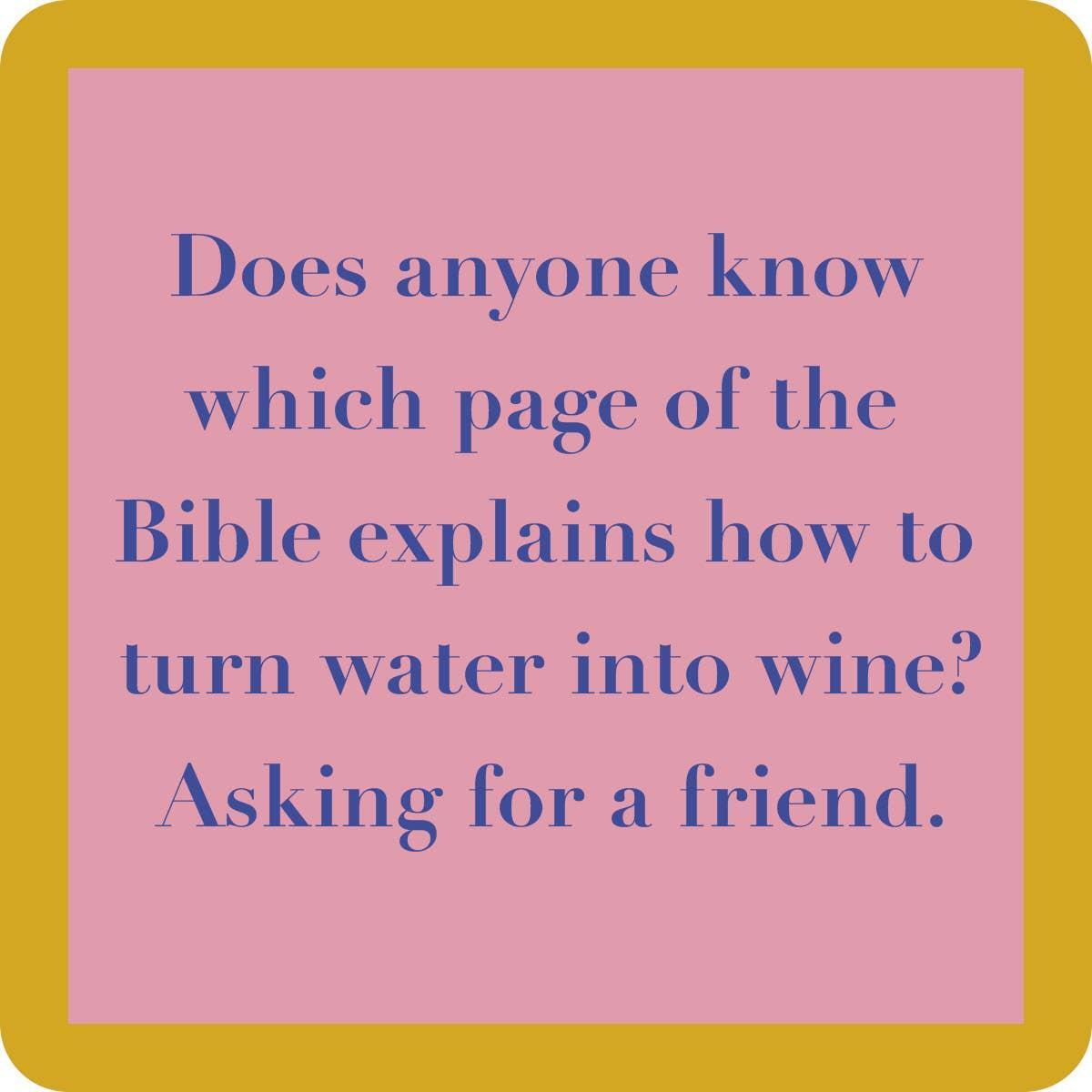Page of the Bible Coaster | Funny Party Gift | Home Bar Decor