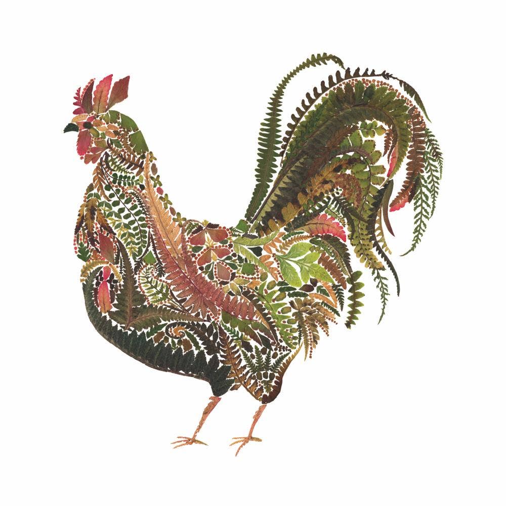 Green Rooster Paper Napkin