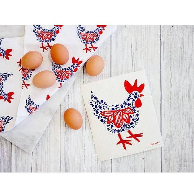 Swedish Dishcloth - Hen - Blue