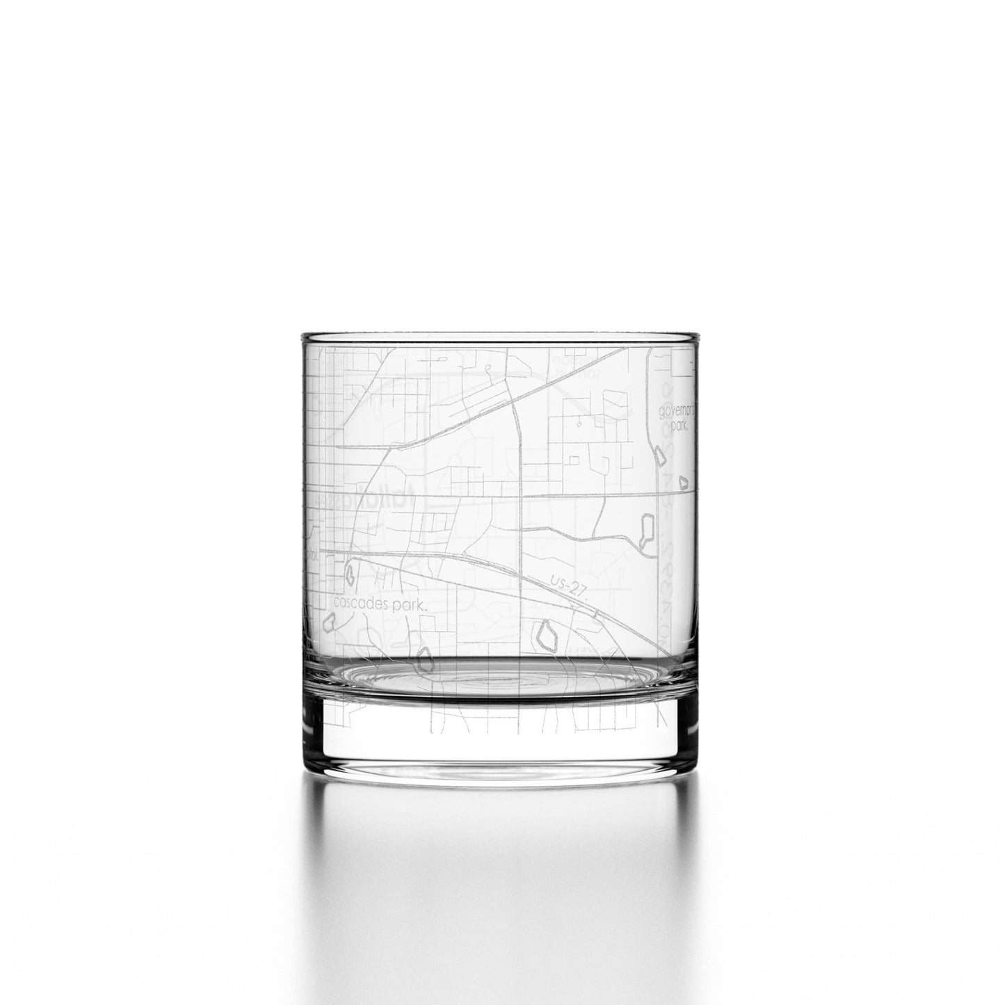 Tallahassee FL Map Rocks Whiskey Glass