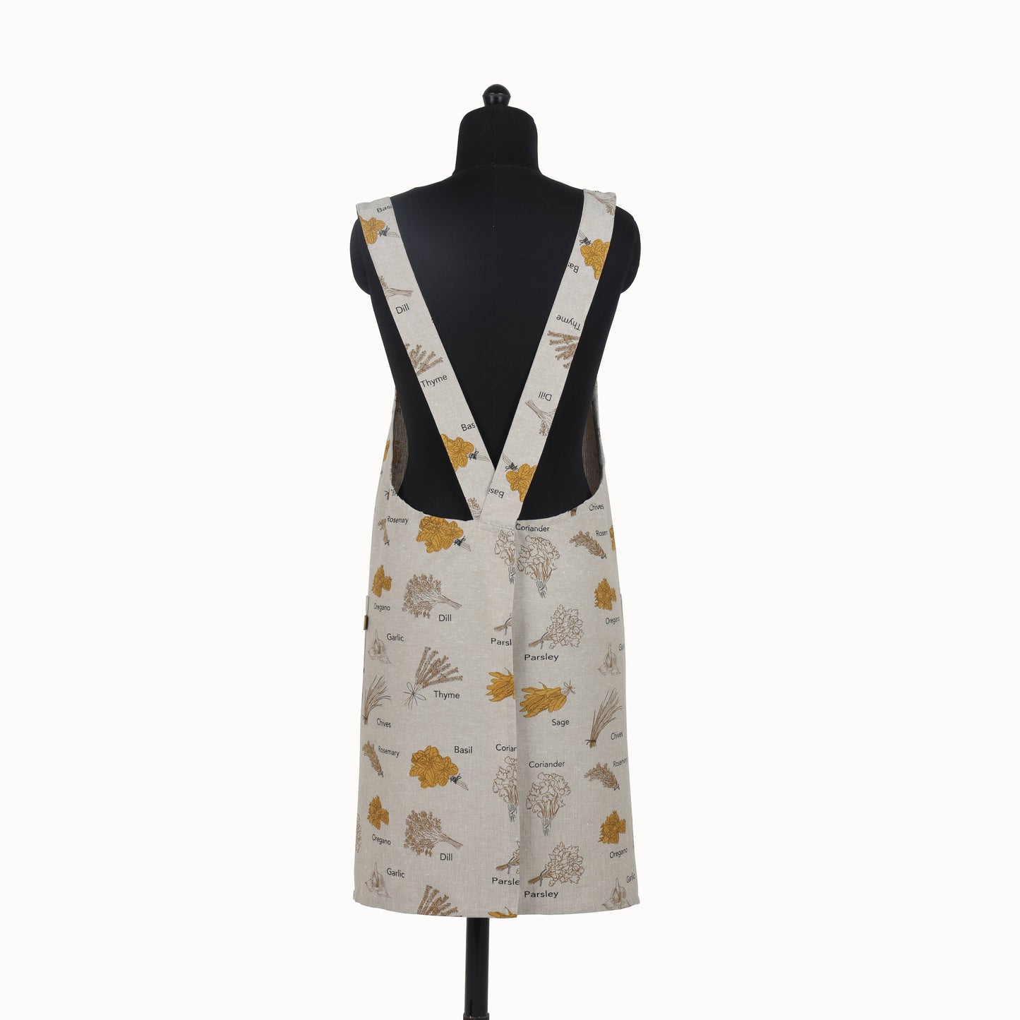 Apron Long Pinafore Herbs Mustard